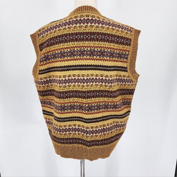 Kenzo Fair Isle Virgin Wool Multicolor Sweater Vest Size M - Picture 3 of 7